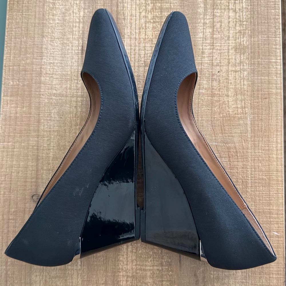 Calvin Klein Classic Black Wedge Heels - Picture 7 of 9
